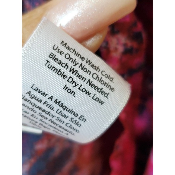 Time And Tru Women Multicolor Polyester V-Neck Long Sleeve Casual Top Blouse 22 - Picture 9 of 12